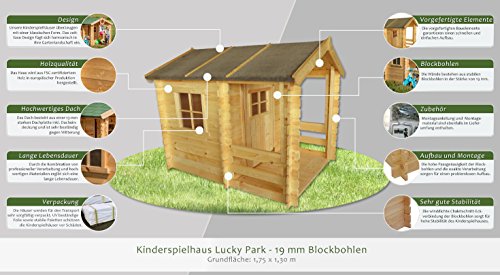 Kinderspielhaus - 1,75 x 1,30 Meter aus Blockbohlen Auswahlmöglichkeiten