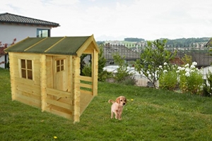 Seitenansicht Links vom Kinderspielhaus - 1,75 x 1,30 Meter aus Blockbohlen