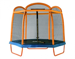 SixBros. SixJump 2,10 M Gartentrampolin Orange Trampolin mit Sicherheitsnetz