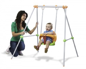 Smoby 310046 - Metallschaukel Baby Swing - mit Baby und Mama