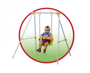 Smoby 310046 - Metallschaukel Baby Swing im roten Rahmen