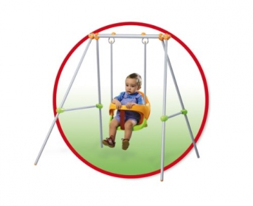 Smoby 310046 - Metallschaukel Baby Swing im roten Rahmen