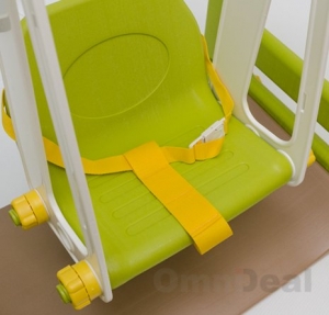 Detailansicht Sitz Wetterfestes Spielhaus mit Rutsche & Schaukel für Kinderzimmer & Garten