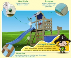 Prospekt Vorderseite WICKEY Seaflyer Spielturm Rutsche Schaukel Sandkasten